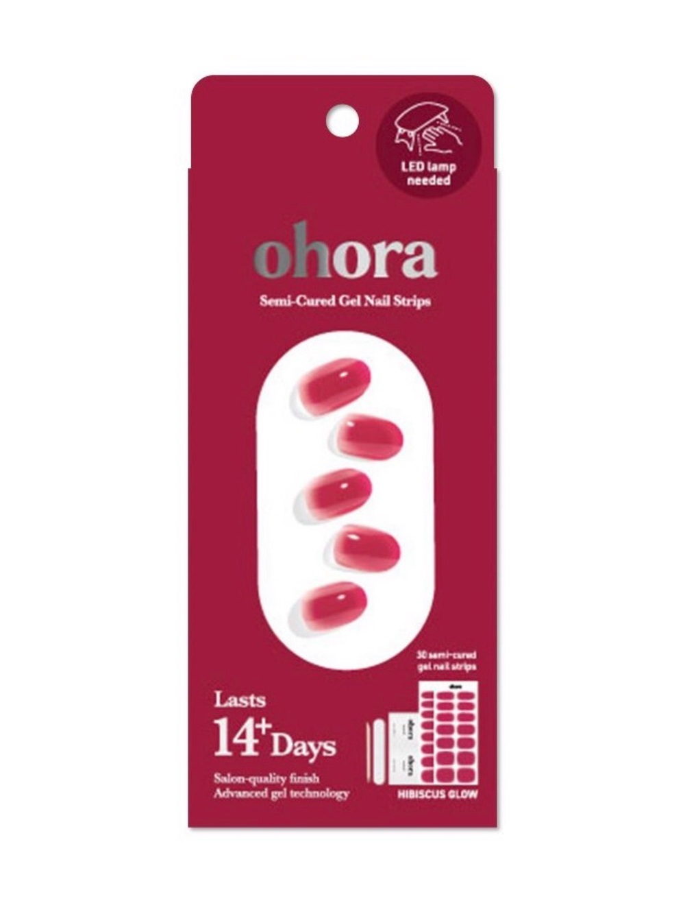 ohora Semi-Cured Gel Nail Strips - Hibiscus Glow